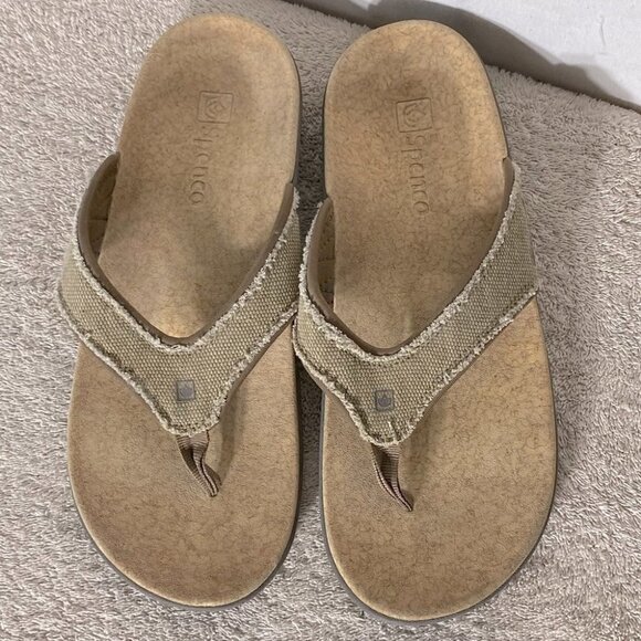 Spenco Yumi Plus Straw Java Cork Flip Flops 10 - Picture 1 of 14